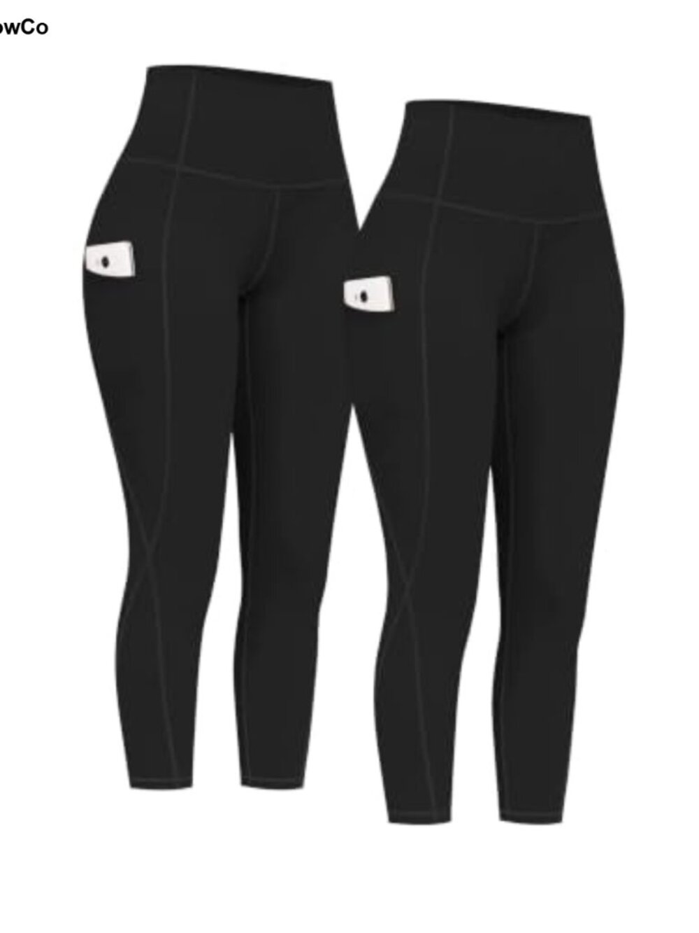 High Waist Yoga Pants with Pockets Tummy Control Leggings 2 Pack